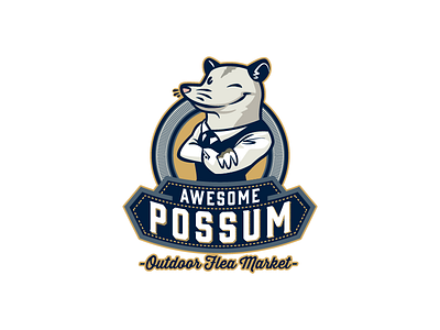 Awesome Possum Logo Design animal cartoon cartoon logo cartoony character design mascot mascot design retro logo toon vintage cartoon