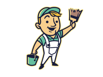 Retro Painter Mascot