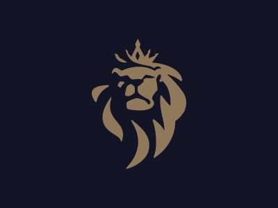 Crowned Lion Logo animal emblem head icon illustration king lion logo strength symbol vector wild