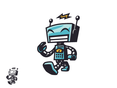 Happy Vintage Toy Robot Logo classic robot geek mascot retro retro robot robot mascot robot toy toy toys vintage