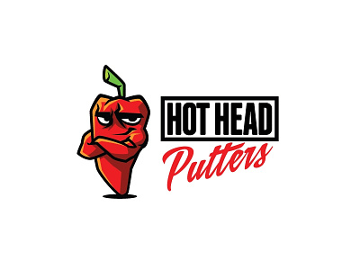 Hot Head Putters Logo chilli chilli logo food food logo restaurant veggie