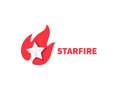 (Logo for Sale) StarFire fire logo logo design negative negative space simple space star white space