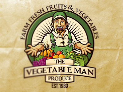 The Vegetable Man Vintage Logo