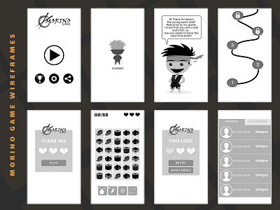 Morino Sushi Game Wireframes