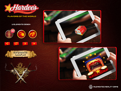 Hardees AR Game 2d 3d app art direction augmented reality design game hardees interactive level design project ui ux vector