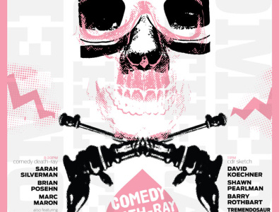 Comedy Death Ray Poster comedy design gig poster graphic design halftone poster art poster design skull