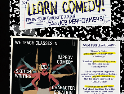 UCB Training Center Poster comedy comedy club graphic design informational poster art