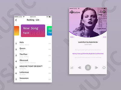 Music App concept personal works