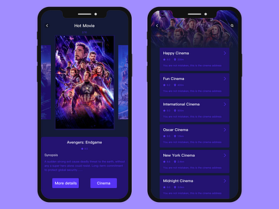 Cinema black design dream movie simple ui