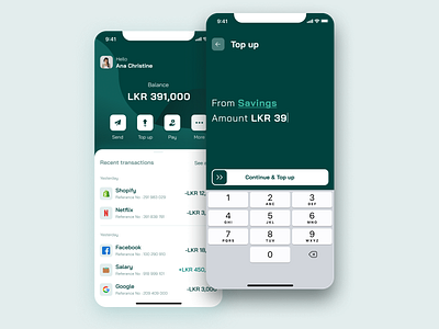Banking App app bank banking app beautiful clean design mobile app money payment simple top up ux