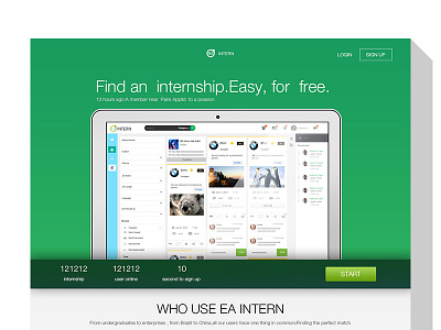 EA-INTERN web design Home Page android app house icon interface ios mockup ui user web webdesign