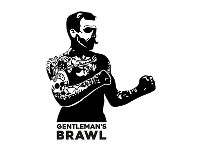 Gentleman's Brawl Logo band boxer brawl gentlemans leeds logo moustache music queensbury rules tattoos