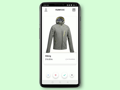 Tinder for second hand clothes animation app design swipe ui