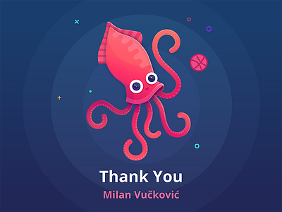 Hello Dribbblers! debut first shot illustration squid thanks