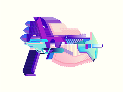 Pink sniper boom gradient gun illustration rifle vector weapon