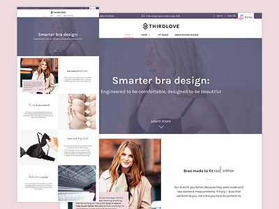 About Us Page about us branding bras ecommerce grid lingerie thirdlove ui ux