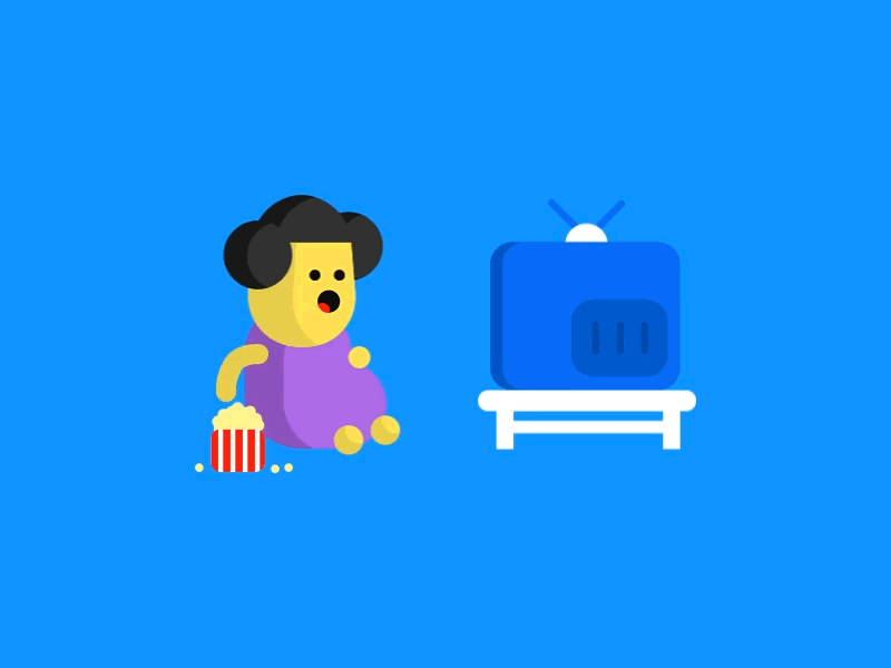 Working From Home after effects animation gif illustration popcorn tv