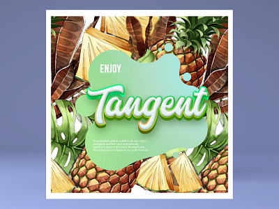 Tangent Label design fresh illustration label logo package design pineapple typography