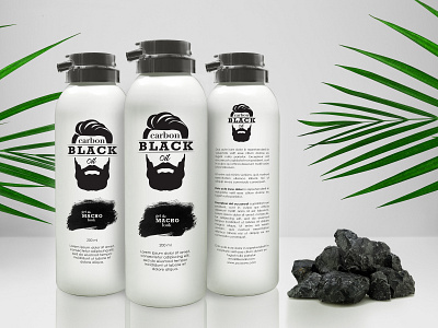 Carbon Black Oil Package design man logo package design stylized