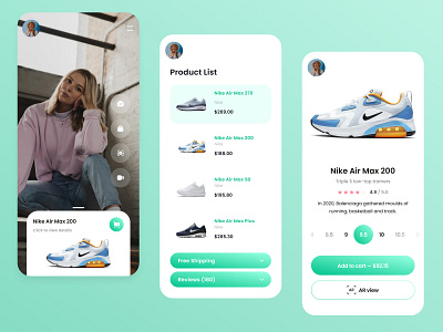 Nike shoe purchase app app colorful design icon minimal typography ui ux vector 视觉艺术