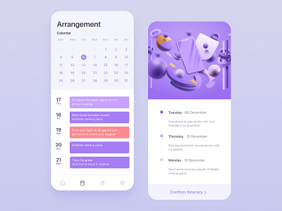 Schedule page app colorful design dribbble invite illustration minimal typography ui ux 视觉艺术