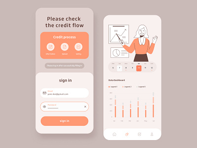 Credit process app app branding colorful design illustration minimal typography ui ux 视觉艺术