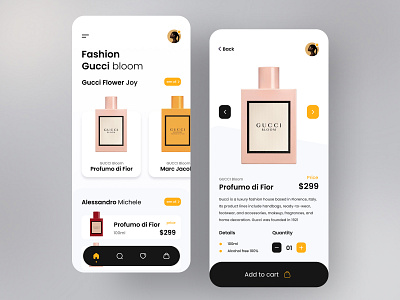 Gucci Perfume Product App app colorful design dribbble invitation icon minimal typography ui ux 视觉艺术