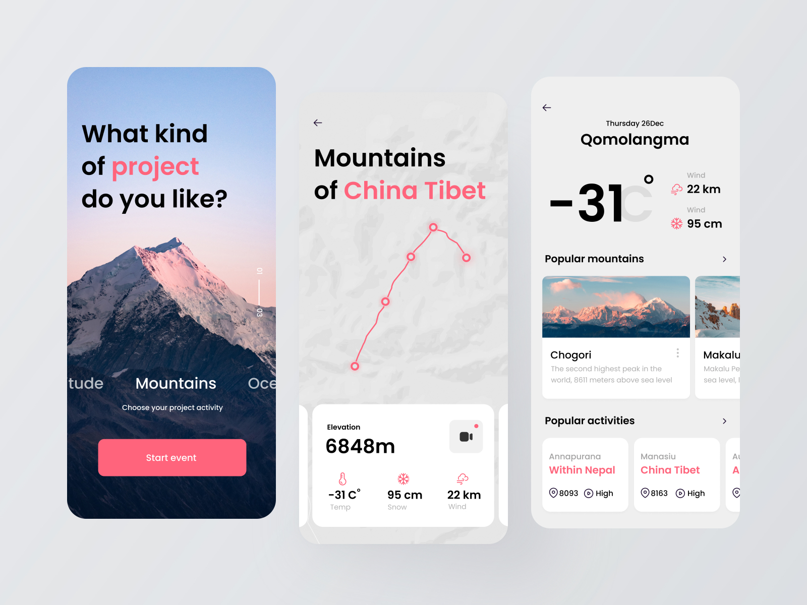 Mountain Challenge App by 艾伦 on Dribbble