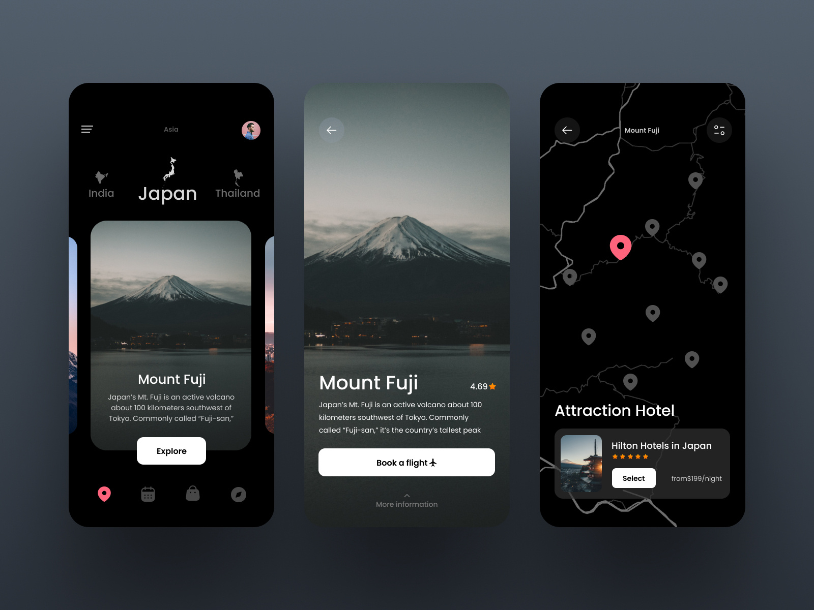 Travel App UI by 艾伦 on Dribbble