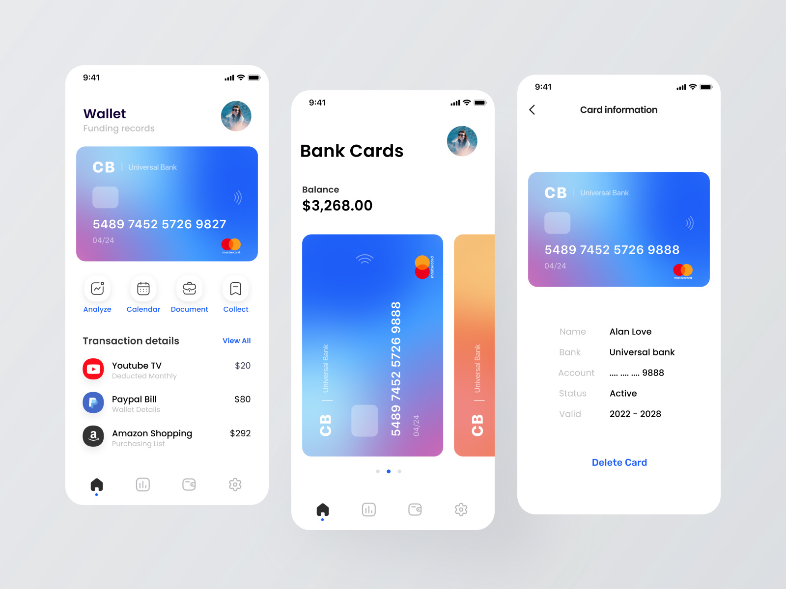 Wallet App by 艾伦 on Dribbble