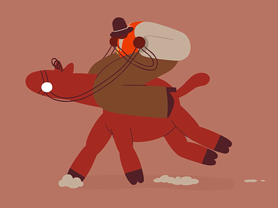 Riding on a horse animation cell cowboy creativestudio flat frame by frame gallup horse illustration lobsterstudio lobstertv riding run trot tvpaint