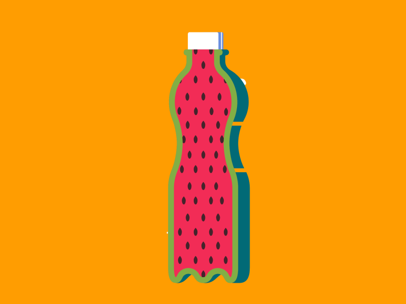 Watermelon animation bottle design drink food fresh illustration juice summer watermellon