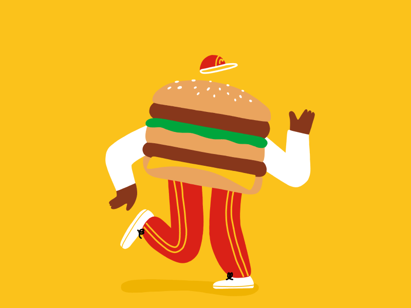 Burger DAB animation bigmac brand burger dab dance direction food fun hat illustration lobsterstudio lobstertv mcdonalds music