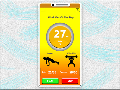 062 Work out Of The Day app app design dailyui design dribbble illustration illustrator logo photoshop ui ux vector web web design webdesign workout workout app workout of the day