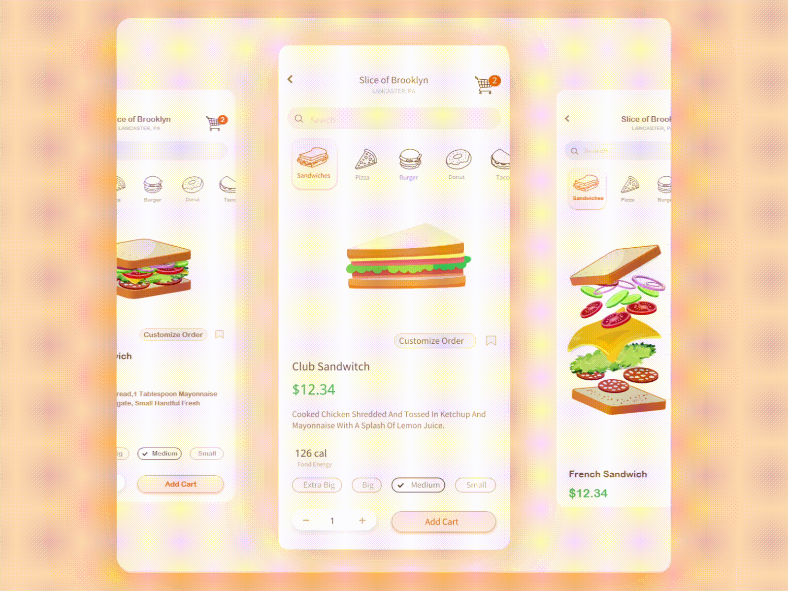 Food ordering app Sample animated gif animation food app food ordering mobile app order prototype uiux ux