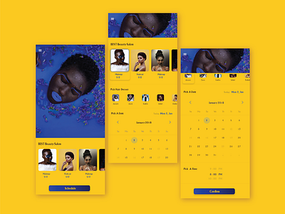 Beauty salon sample app design