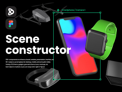 3d scene constructor for web design