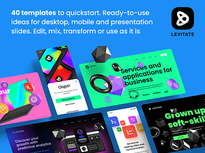 Levitate - Figma 3D scene builder & Presentation templates