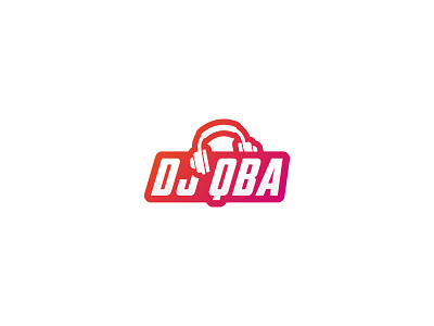 DJ Qba logo dj gradient headphones logo logo design simple