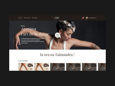 Ori - Tahitian dance school online - My courses page. design interface ui ux web webapp website
