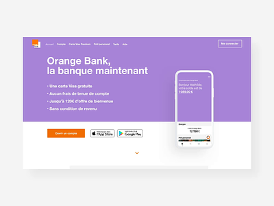 Orange Bank - Homepage design homepage interaction design interface principle ui ux web website
