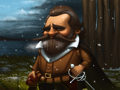 Winter at Jamestown bay character design clouds fort illustration jamestown john smith