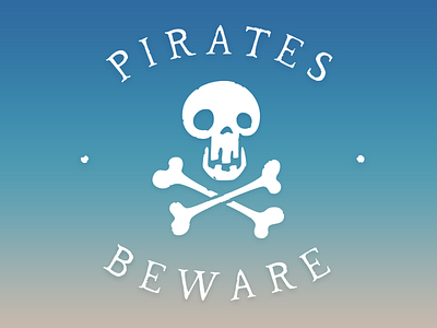 Pirates Beware beach icon illustration pirate