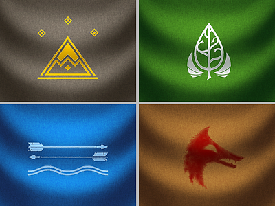 The Hobbit Flags icons illustration