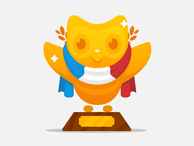 Duo Trophy flat french gold icon illustration trophy