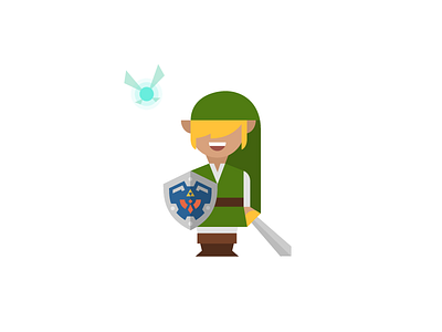 Geometric Link character design flat illustration link zelda