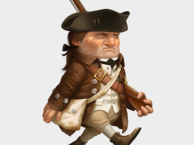 To Concord america character design colonial illustration minuteman patriot revolution tricorn