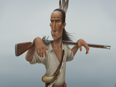 The Return Home character design flintlock history illustration indian mohican war