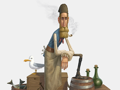 On the Docks character design colonial docks east india company illustration ship