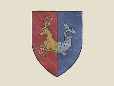 Hartman Coat of Arms coat of arms hart illustration monster sea stag